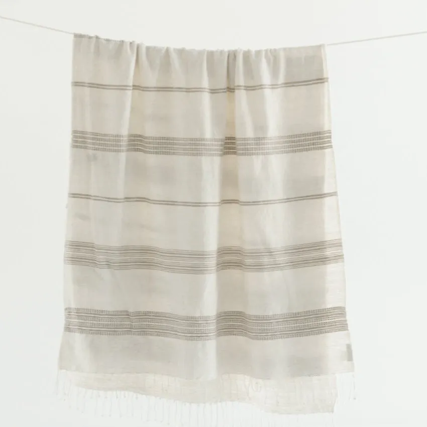 Aden Soft Cotton Throw Blanket (Natural/Stone)