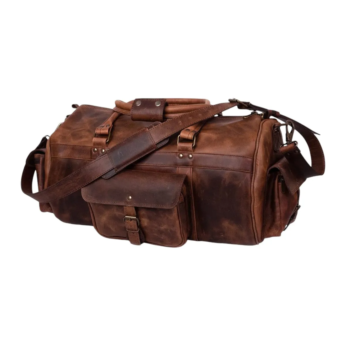 Balin Leather Travel Duffel Bag