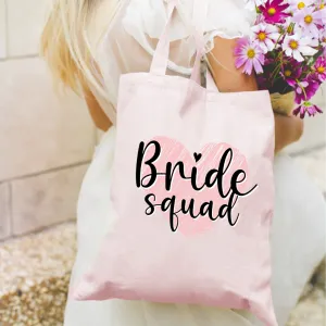 Bride Squad Heart Tote Bag