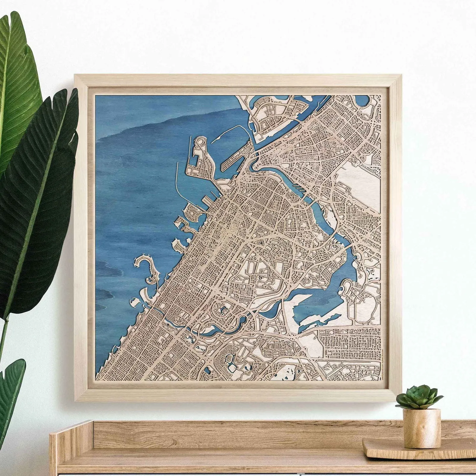 Dubai Wooden Map