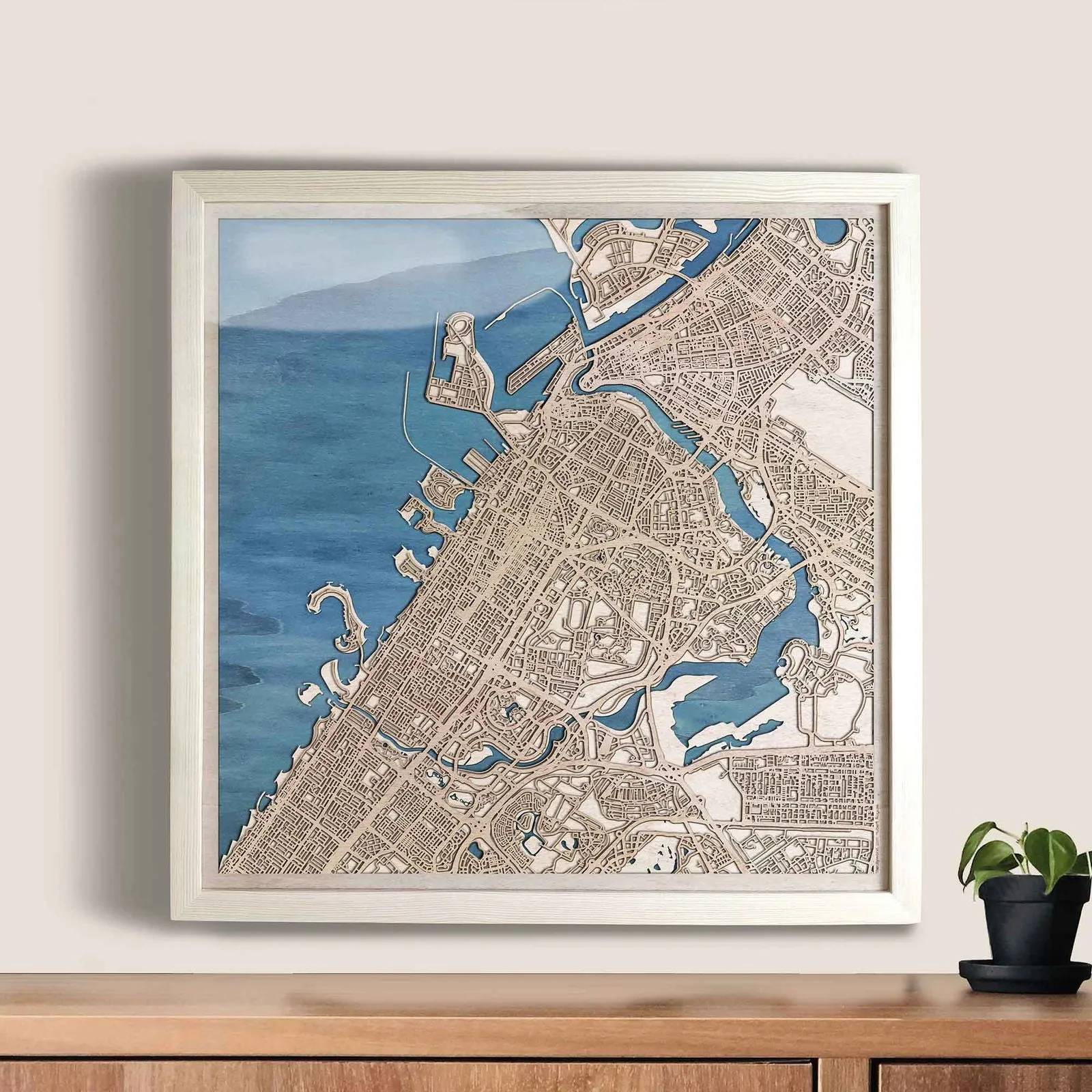 Dubai Wooden Map