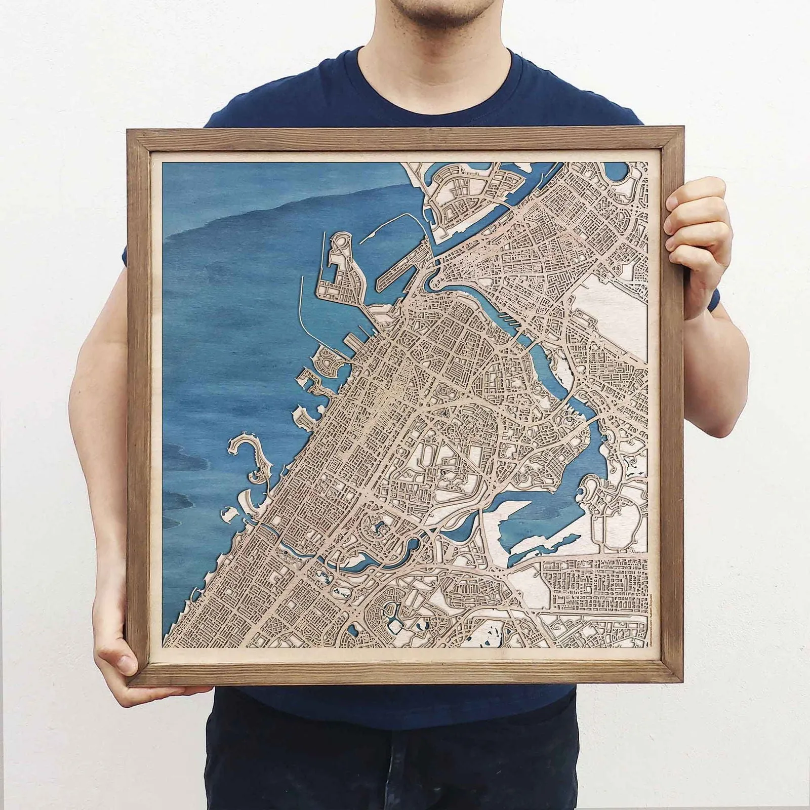 Dubai Wooden Map