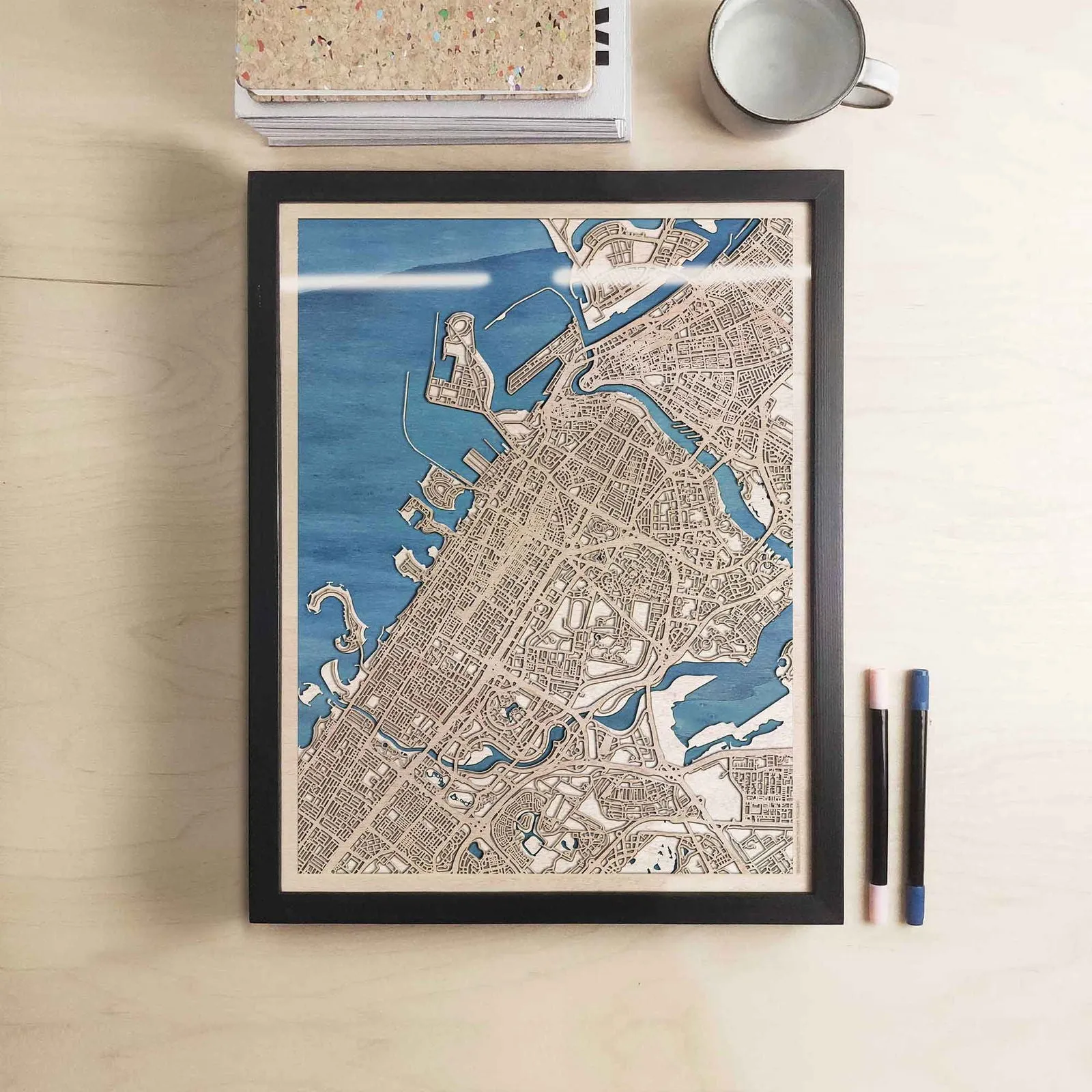 Dubai Wooden Map