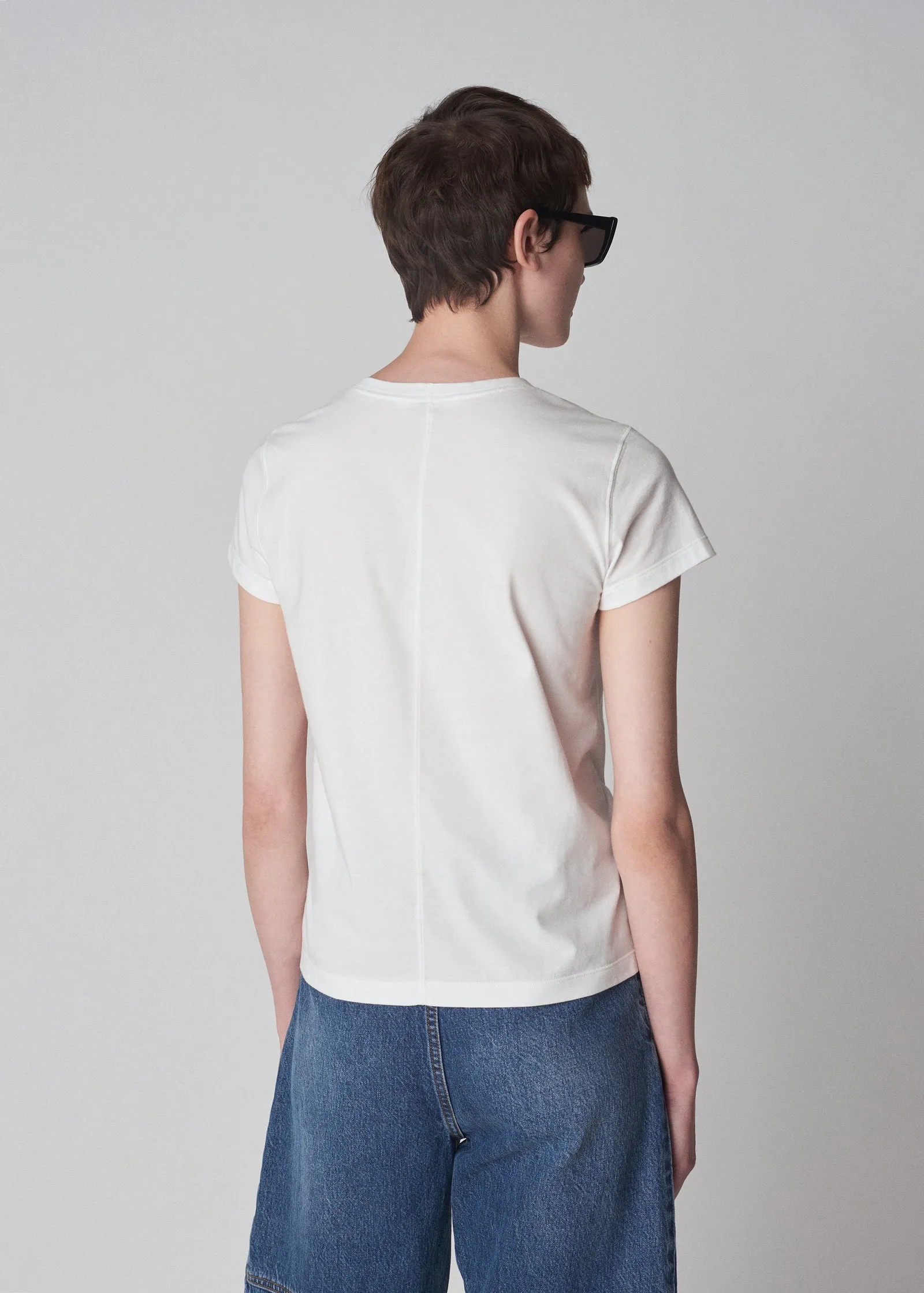 Fitted Tee in Cotton Jersey - White