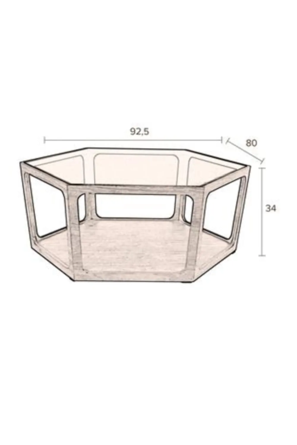 Glass Hexagon Coffee Table | Dutchbone Sita