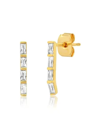 Graduated Baguette Half Hoop Earring