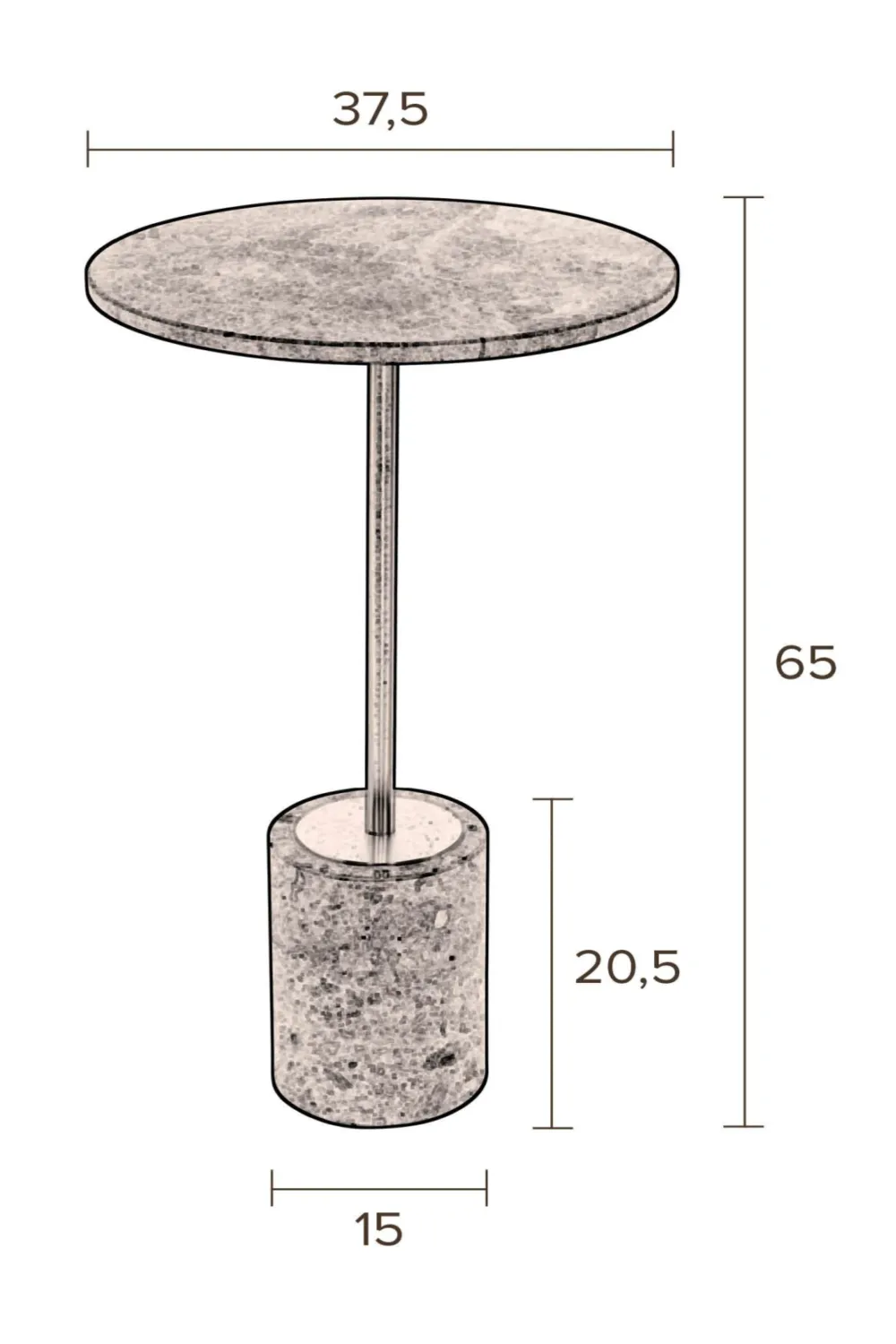 Green Round Marble End Table | Dutchbone Gunnar