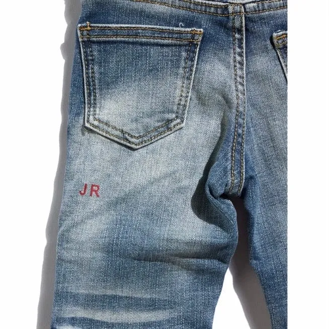 Haus Of Jr Kids Hamlin Biker Denim (Light Indigo) HOJFA20-101