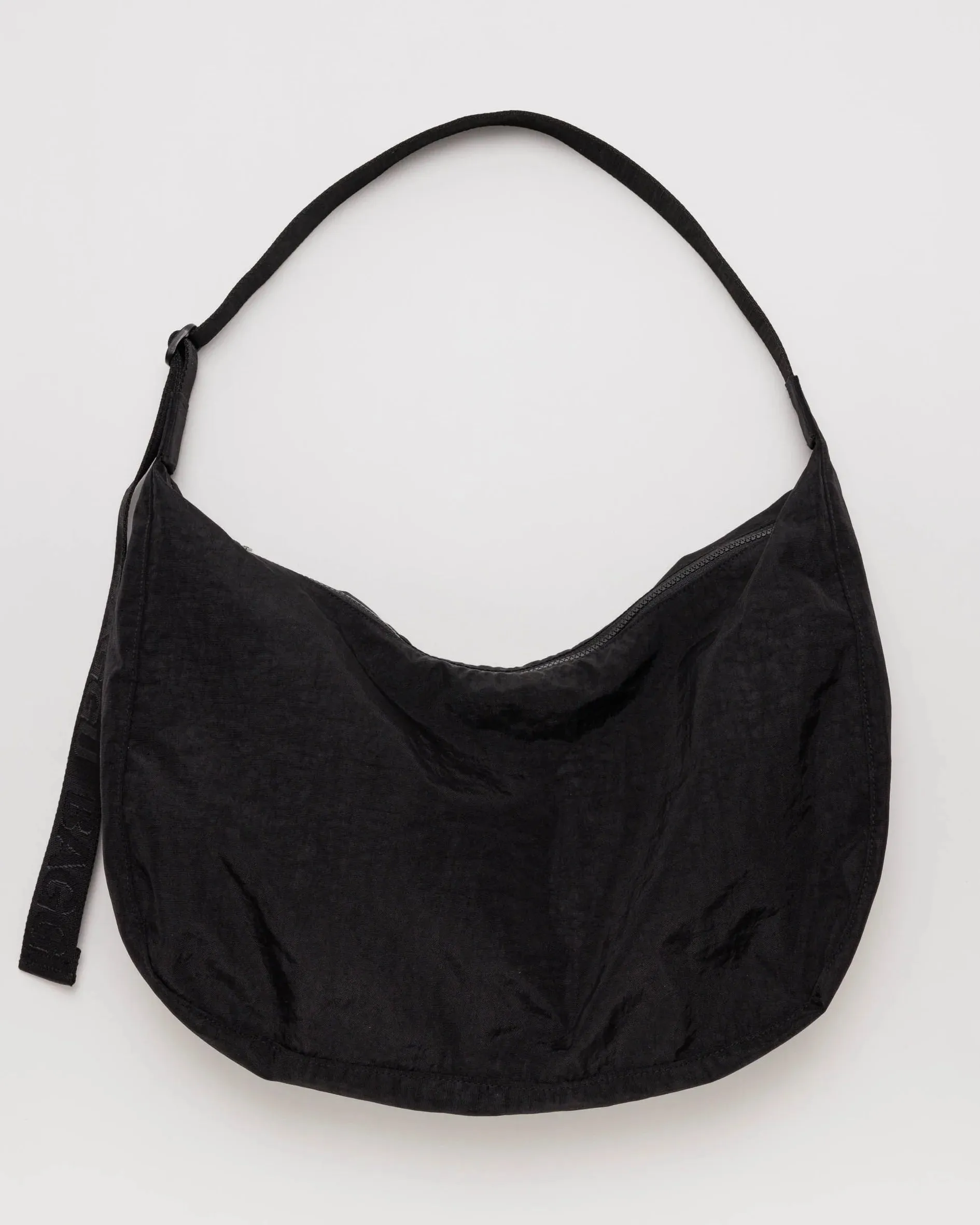 Large Nylon Crescent Bag in Black