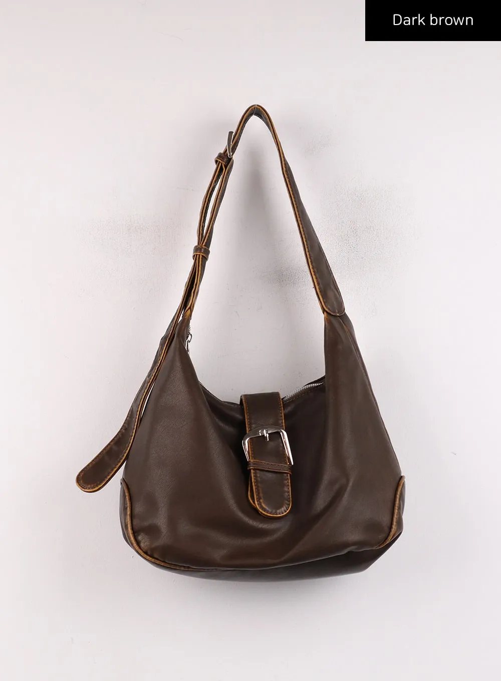 Leather Buckled Tote Bag IJ419