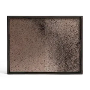 <font color="#ff0000">FLOOR MODEL</font><br>Heavy Aged Bronze Mirror Tray - Small