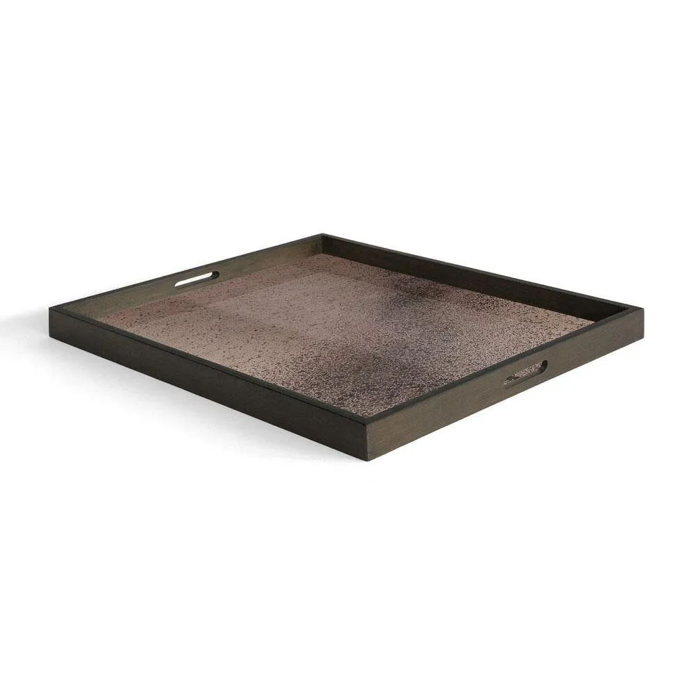 <font color="#ff0000">FLOOR MODEL</font><br>Heavy Aged Bronze Mirror Tray - Small