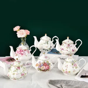 Luxurious Bone China Teapot 400/900ML Is A Classic Porcelain Kettle For Home Is A Perfect Gift