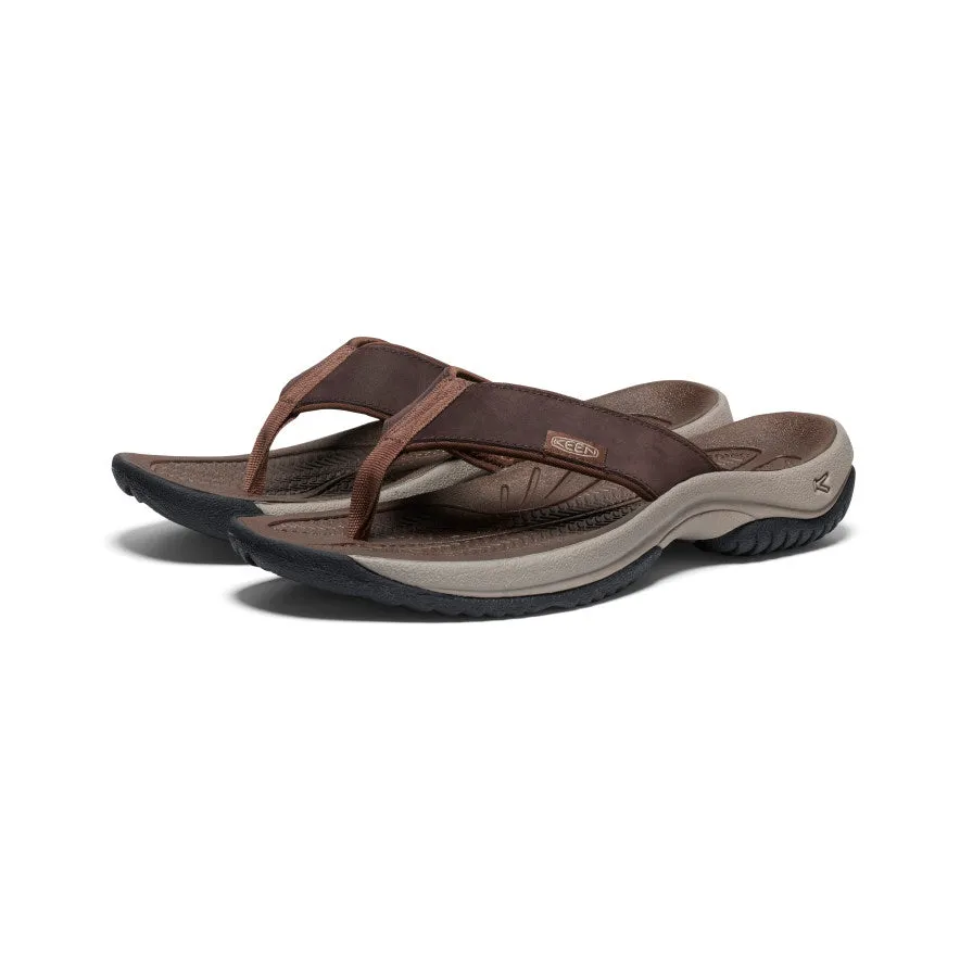 Men's Kona Leather Flip-Flop  |  Java/Dark Earth