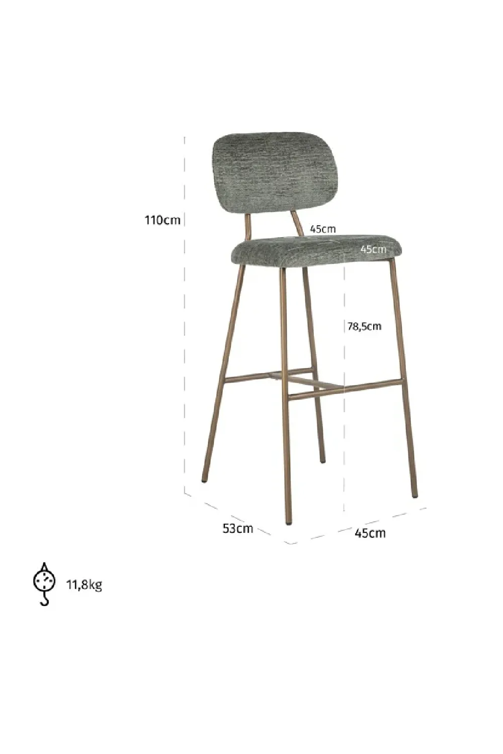 Minimalist Bar Stool | OROA Xenia