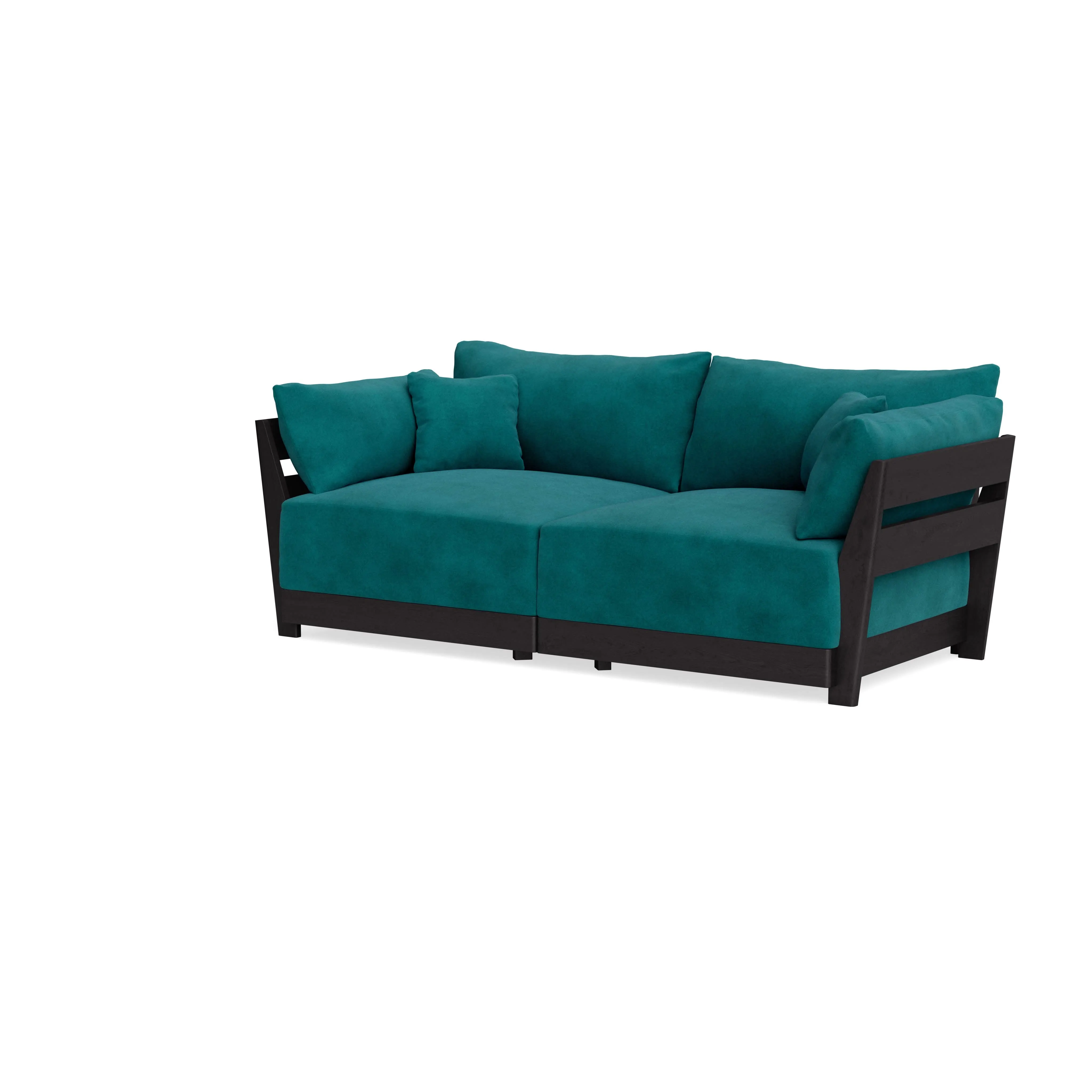 Modular Bondi Black 2-Seater Sofa in Peacock | Classic Blend