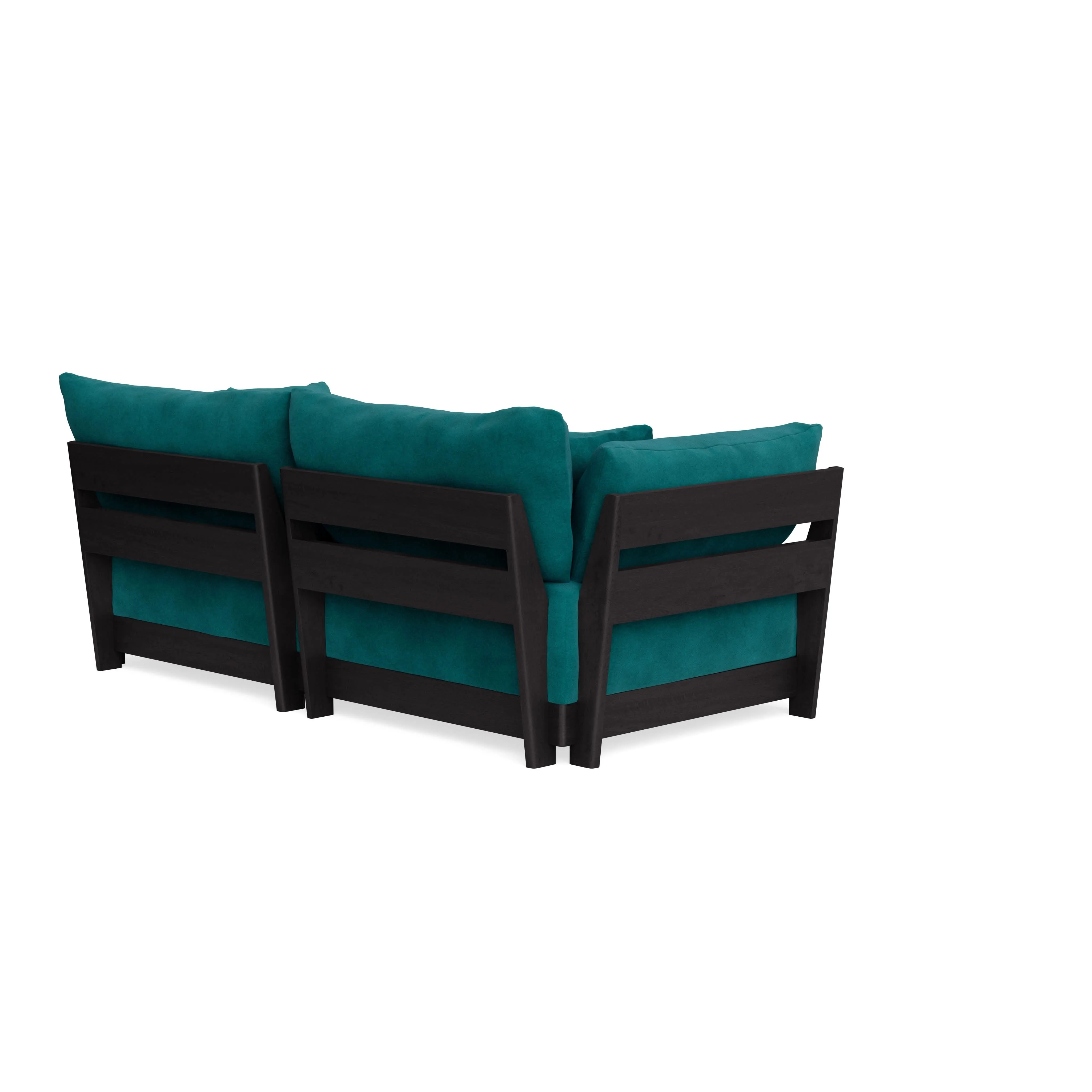 Modular Bondi Black 2-Seater Sofa in Peacock | Classic Blend