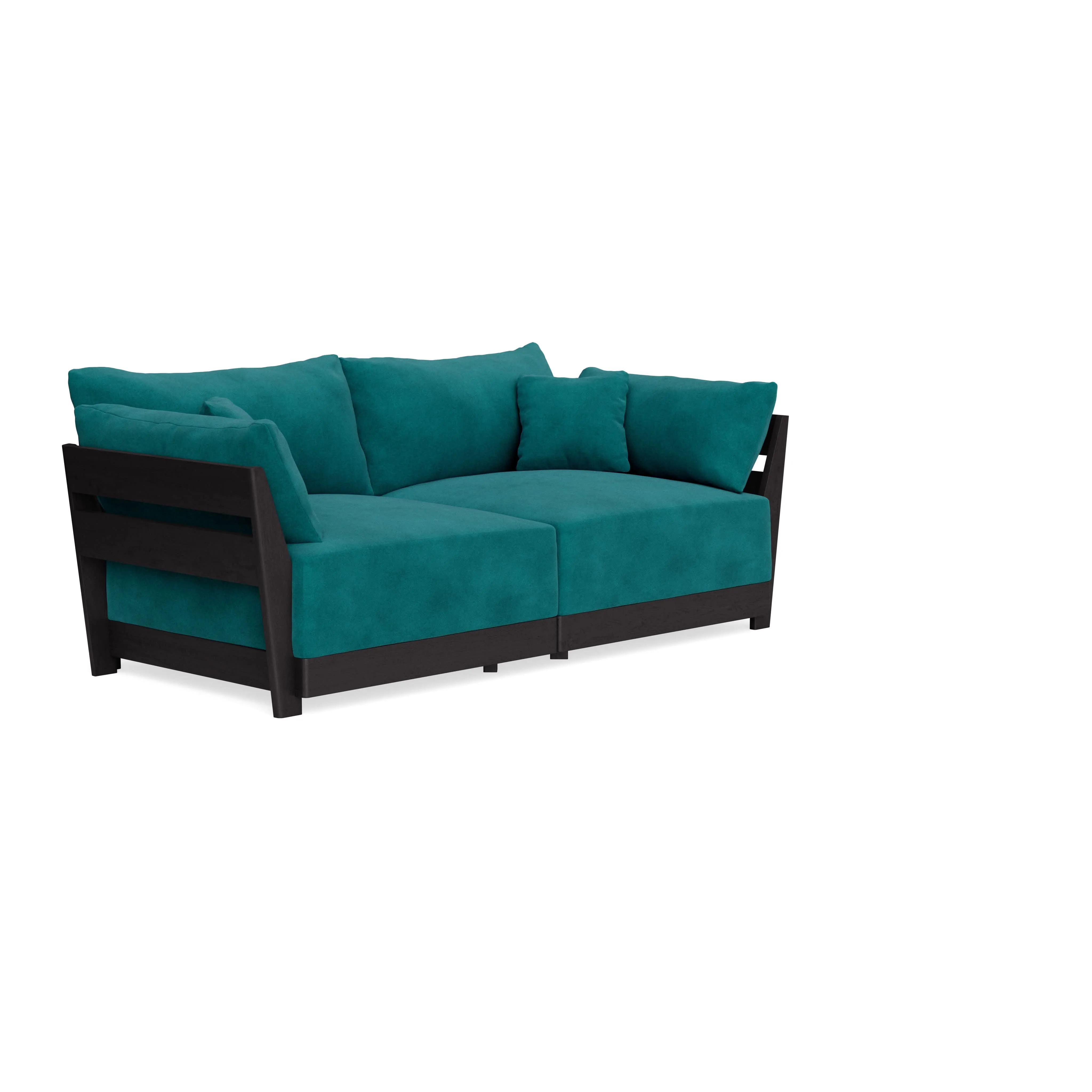 Modular Bondi Black 2-Seater Sofa in Peacock | Classic Blend