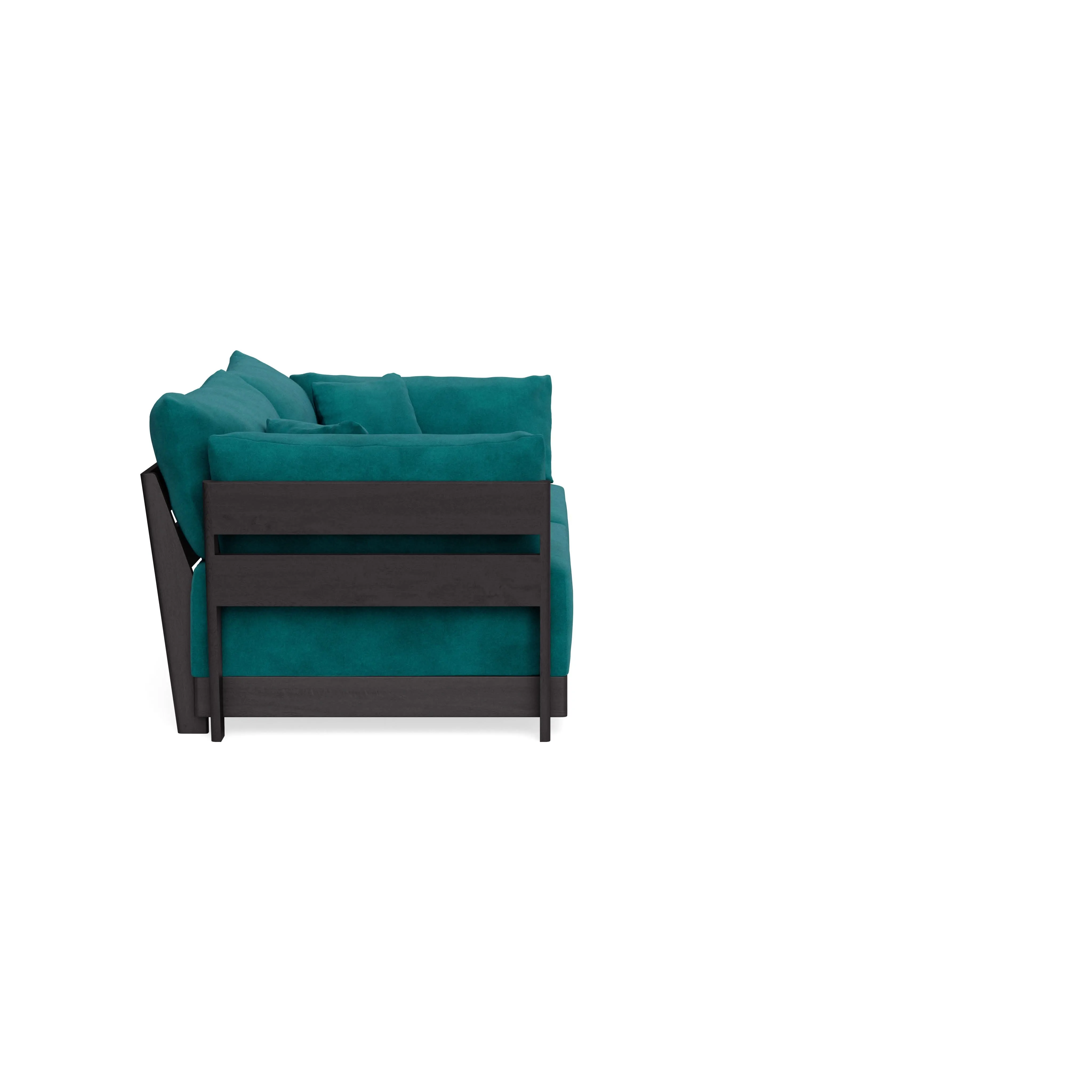 Modular Bondi Black 2-Seater Sofa in Peacock | Classic Blend