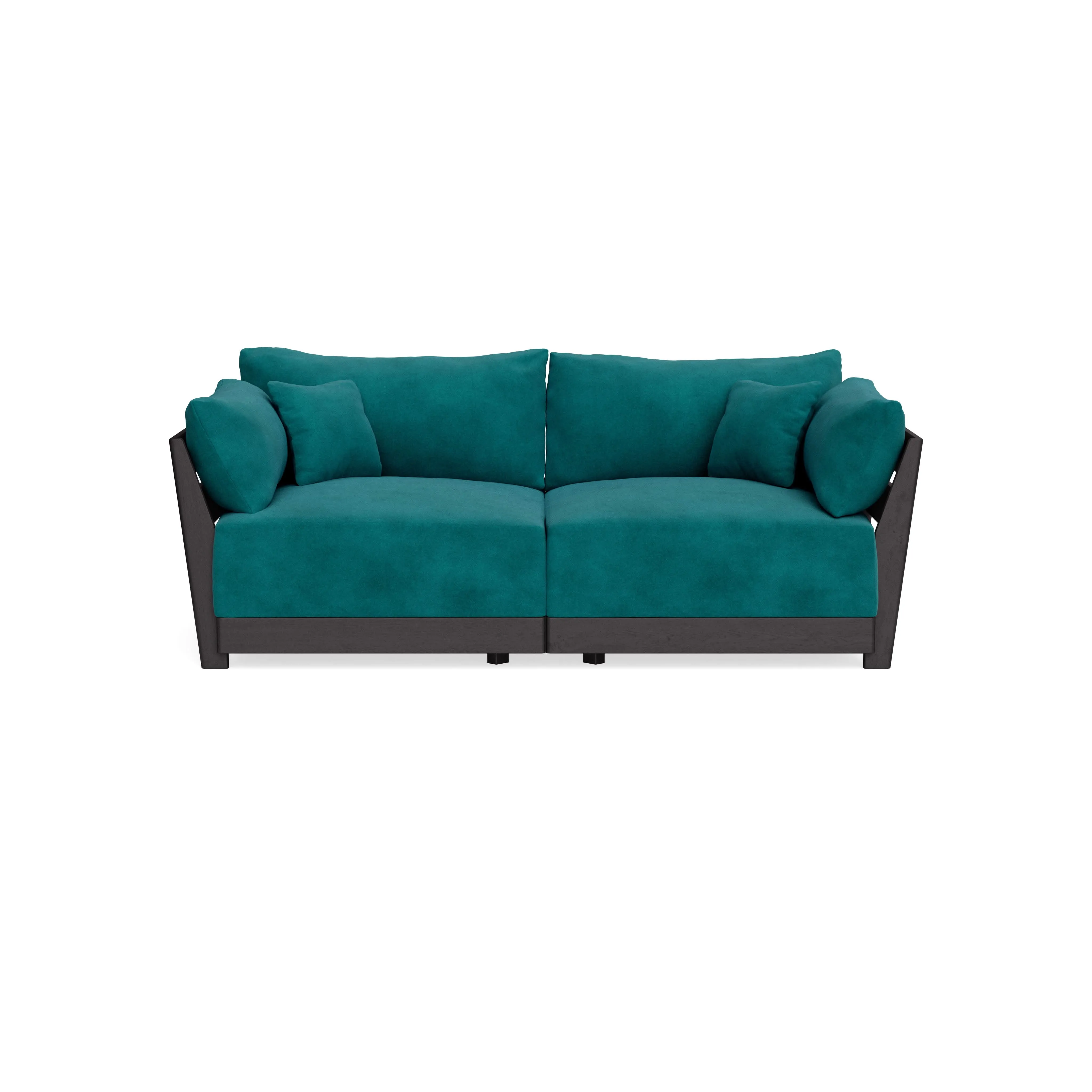 Modular Bondi Black 2-Seater Sofa in Peacock | Classic Blend