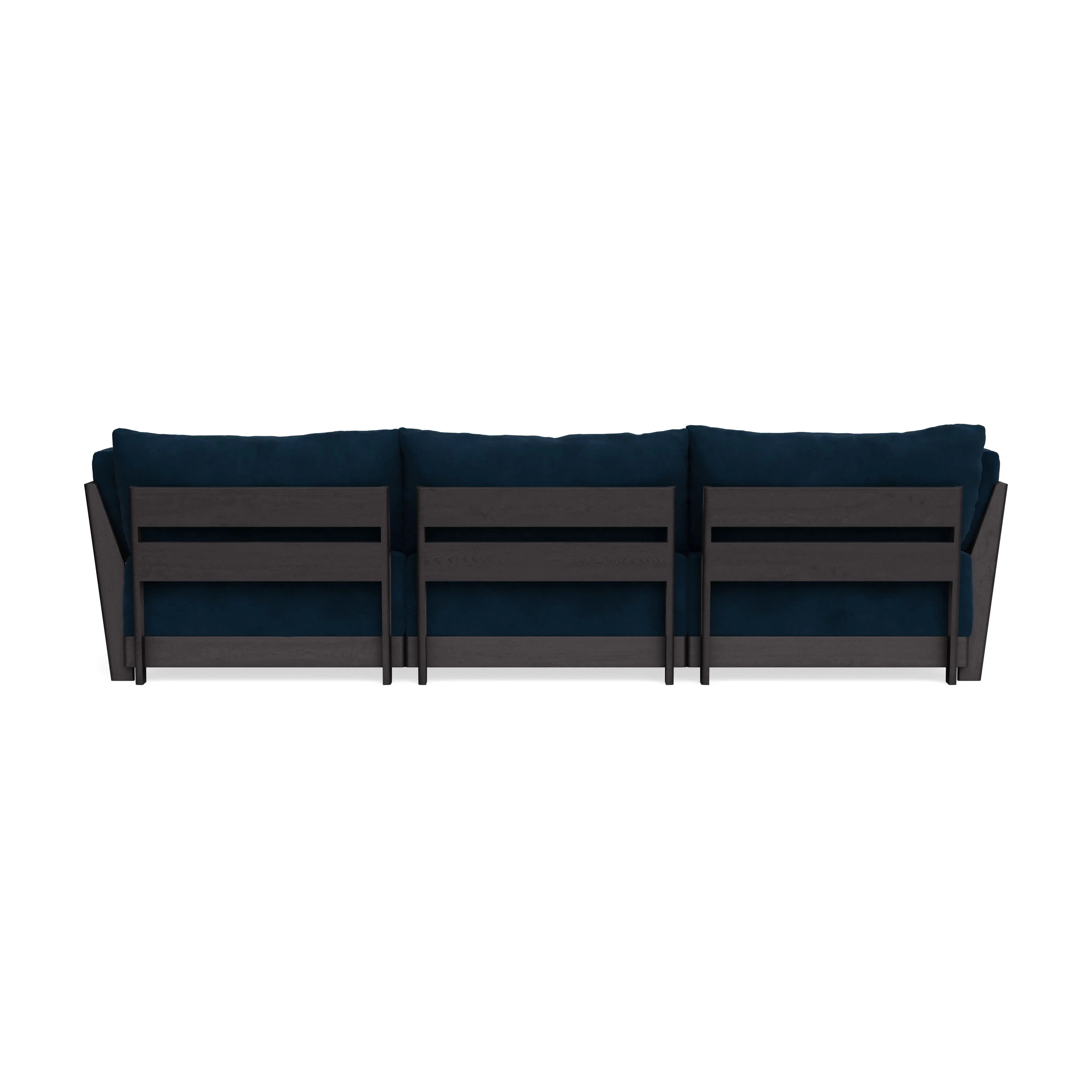 Modular Bondi Black 3-Seater Sectional in Royal Blue | Classic Blend