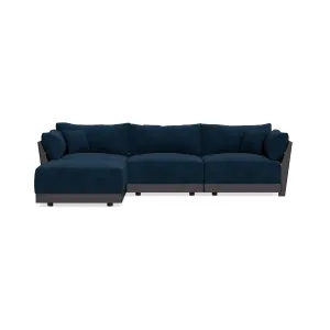 Modular Bondi Black 3-Seater Sectional in Royal Blue | Classic Blend