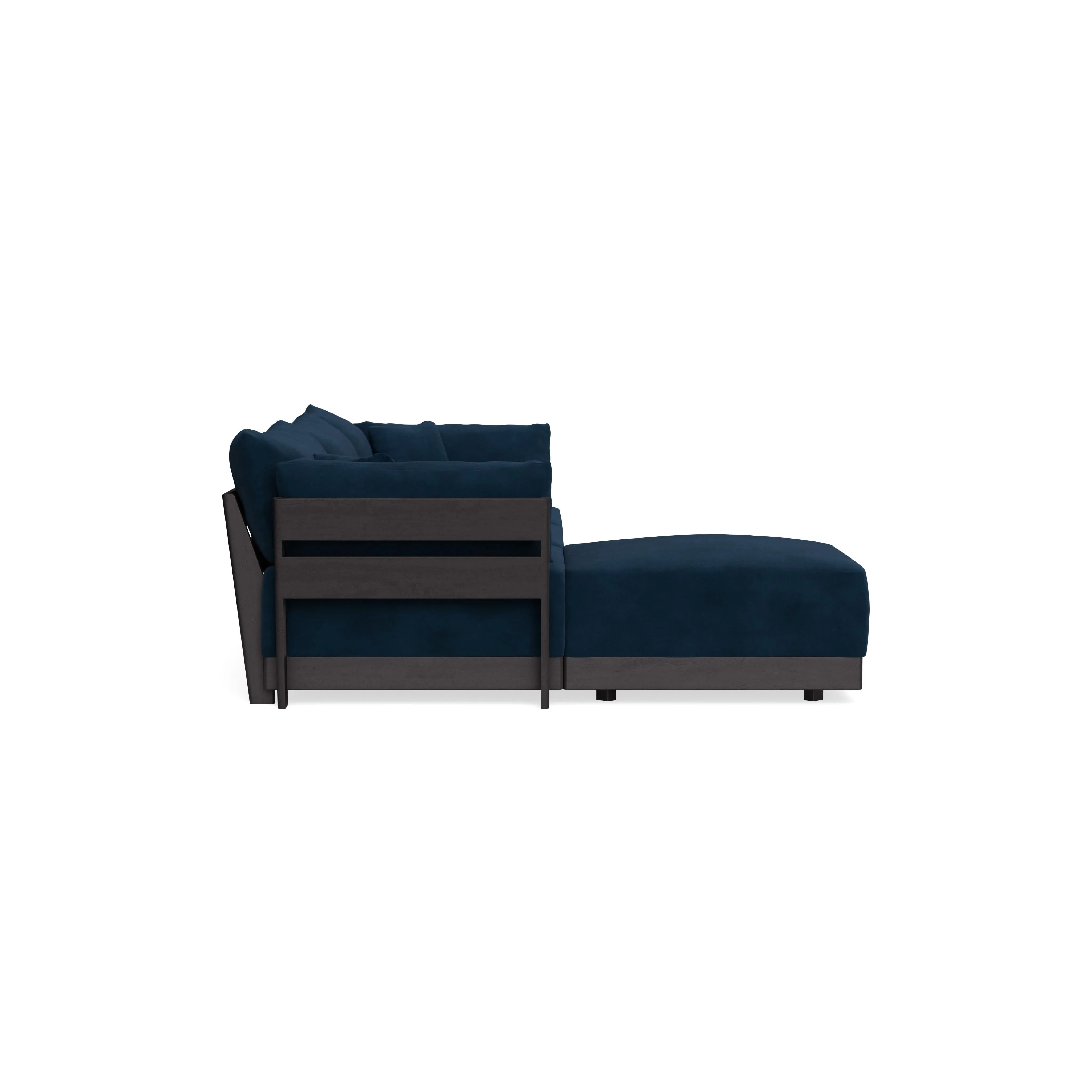 Modular Bondi Black 3-Seater Sectional in Royal Blue | Classic Blend