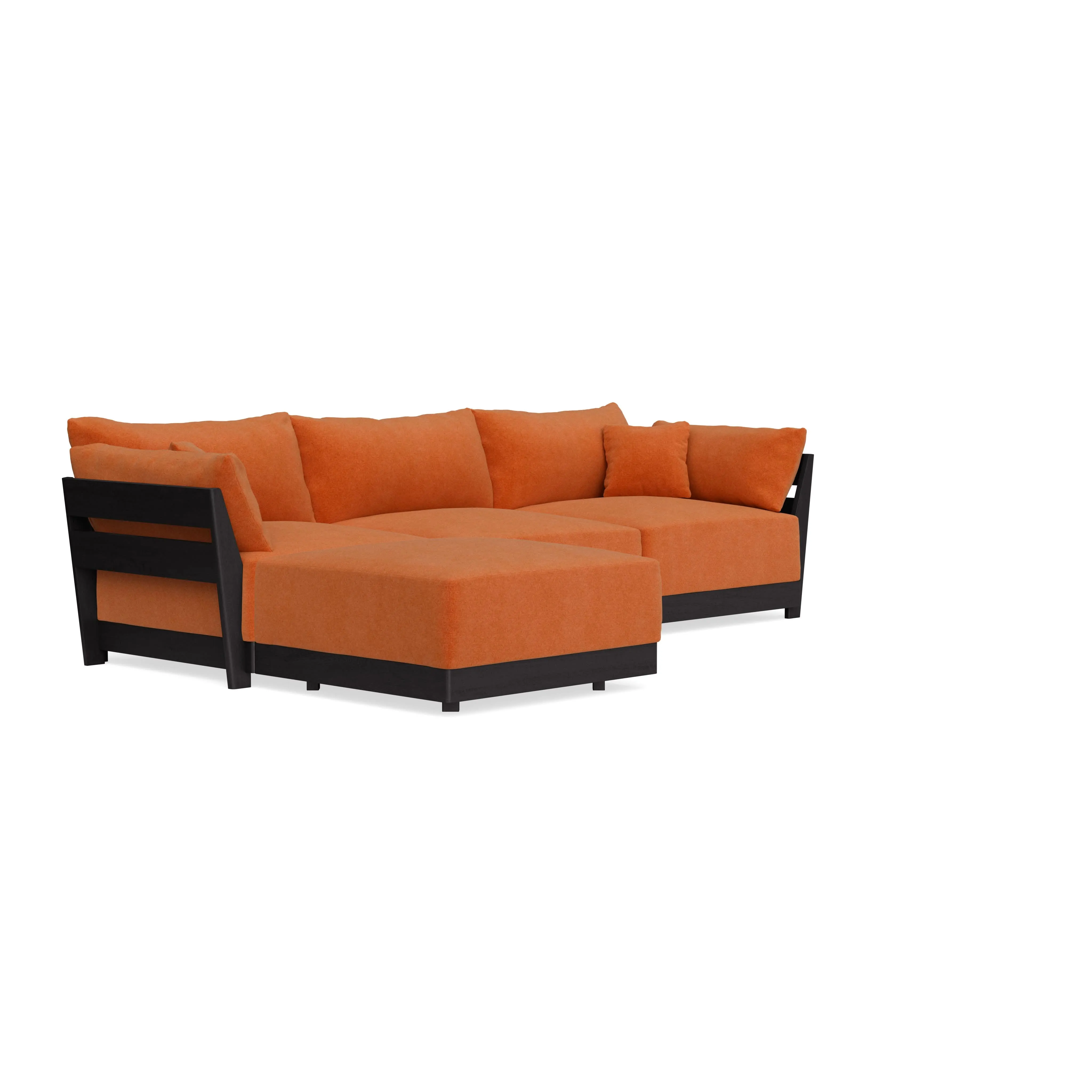 Modular Bondi Black 3-Seater Sectional in Terracotta | Classic Blend