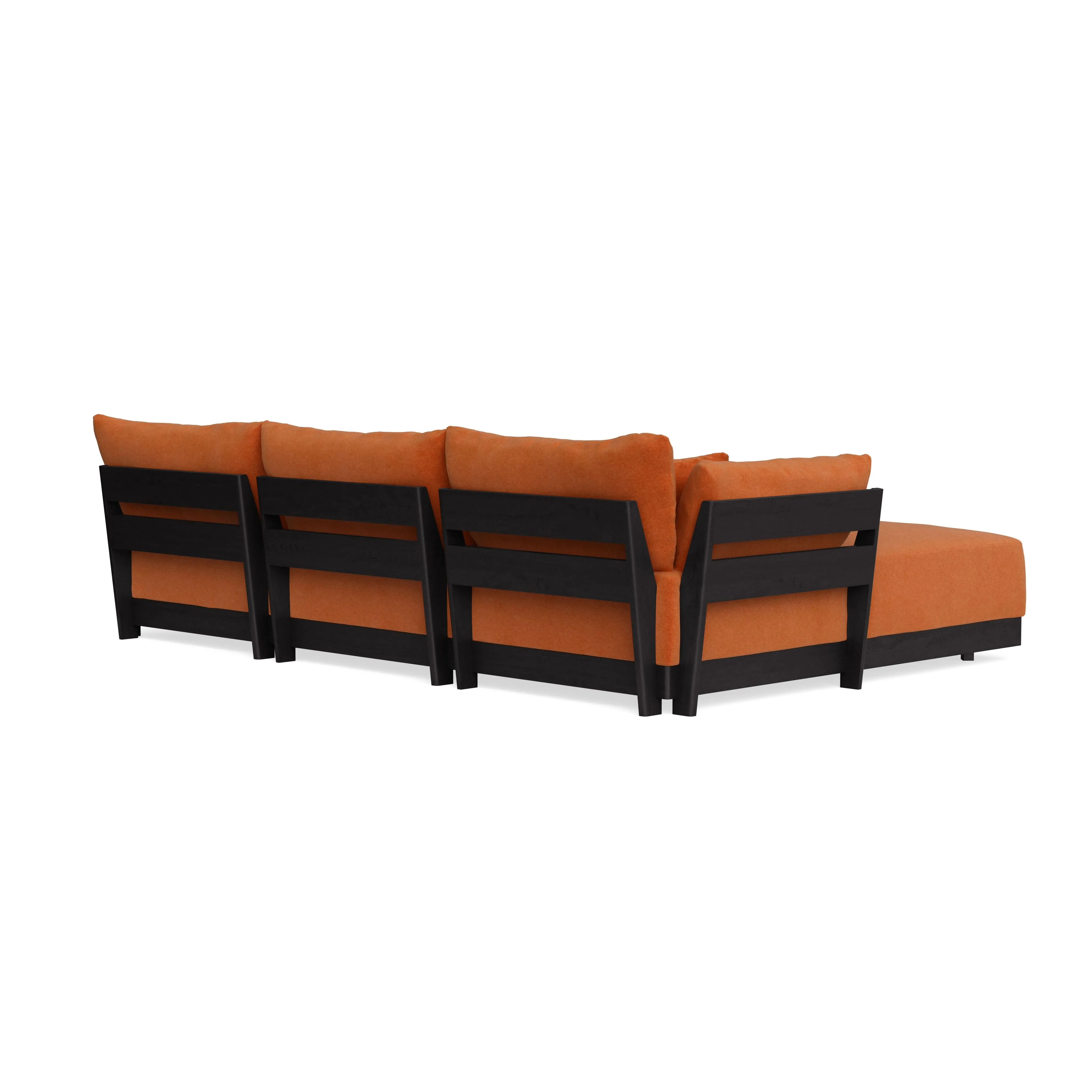 Modular Bondi Black 3-Seater Sectional in Terracotta | Classic Blend