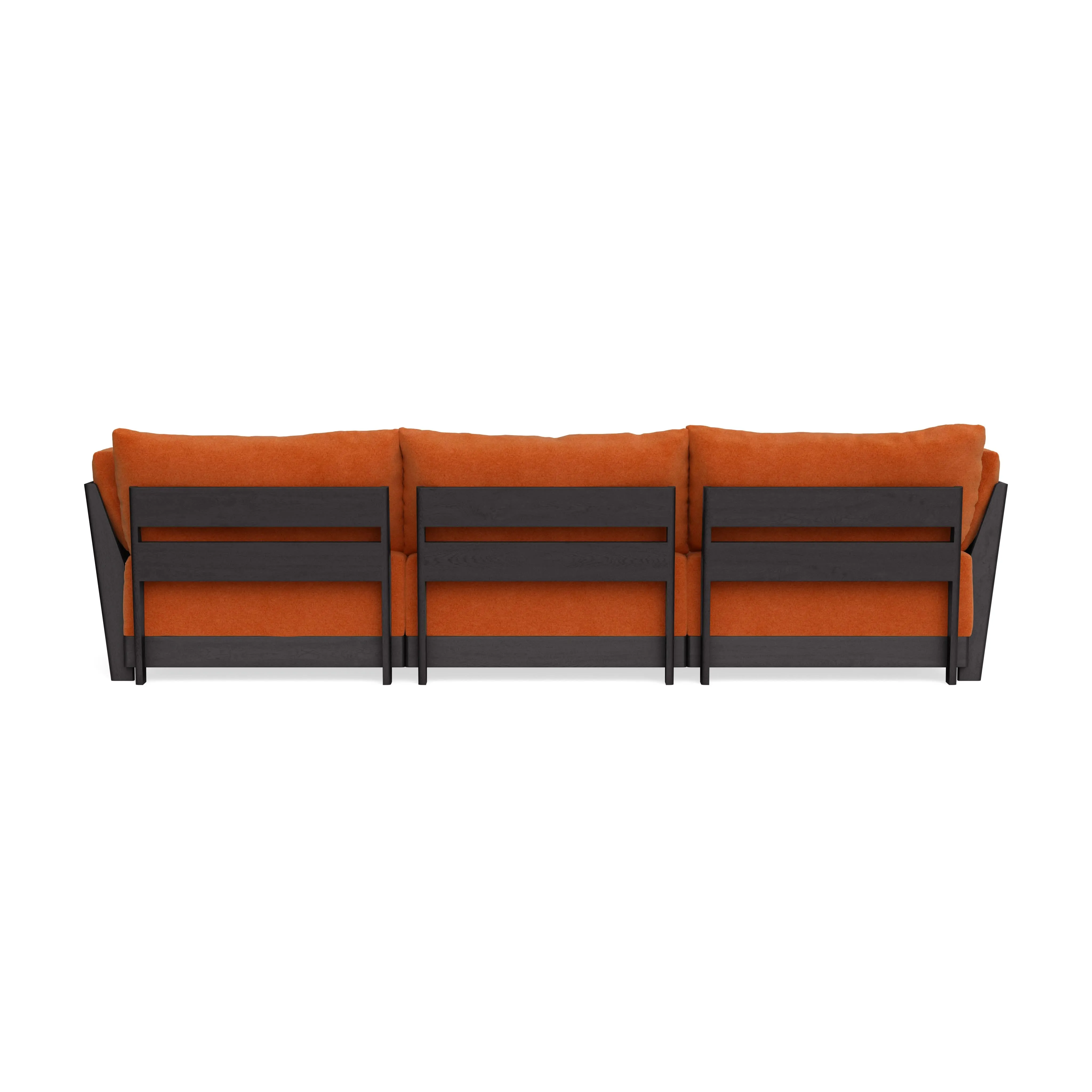 Modular Bondi Black 3-Seater Sectional in Terracotta | Classic Blend