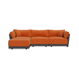 Modular Bondi Black 3-Seater Sectional in Terracotta | Classic Blend