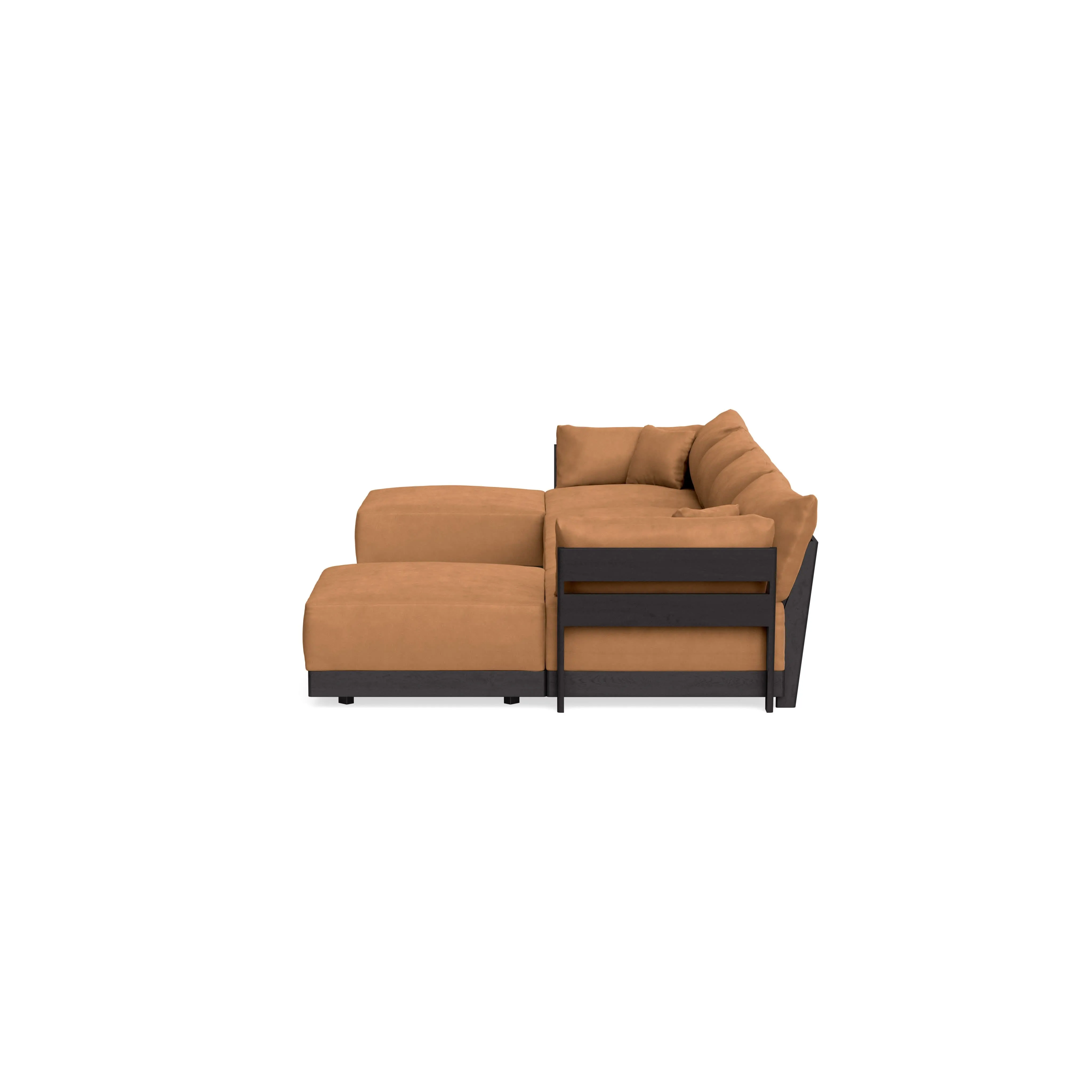 Modular Bondi Black 4-Seater U-Sectional in Cheddar | Classic Blend