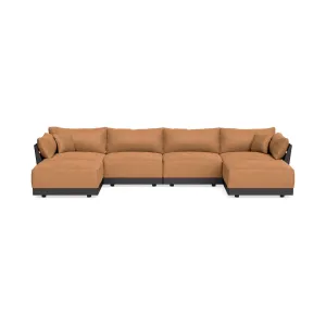 Modular Bondi Black 4-Seater U-Sectional in Cheddar | Classic Blend