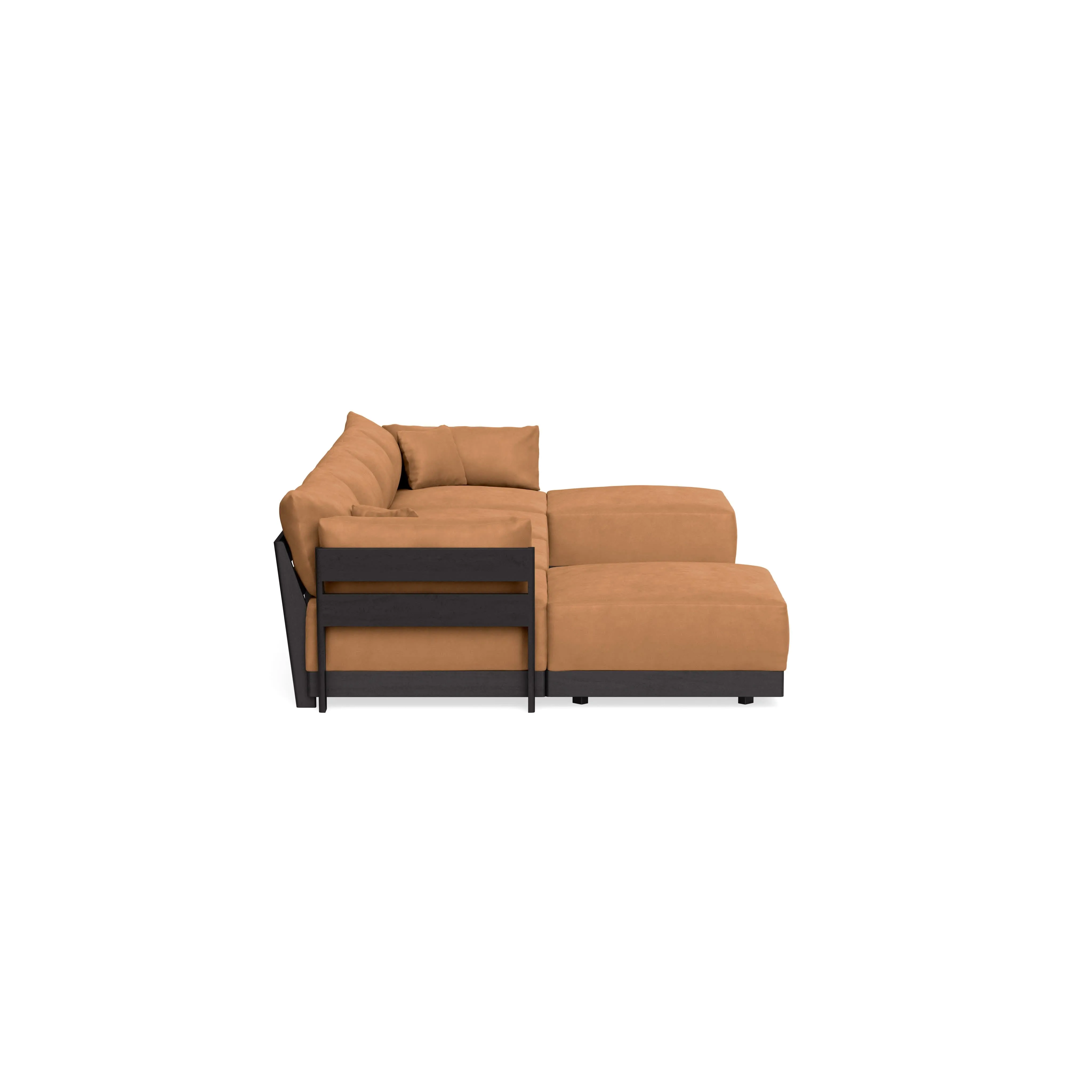 Modular Bondi Black 4-Seater U-Sectional in Cheddar | Classic Blend