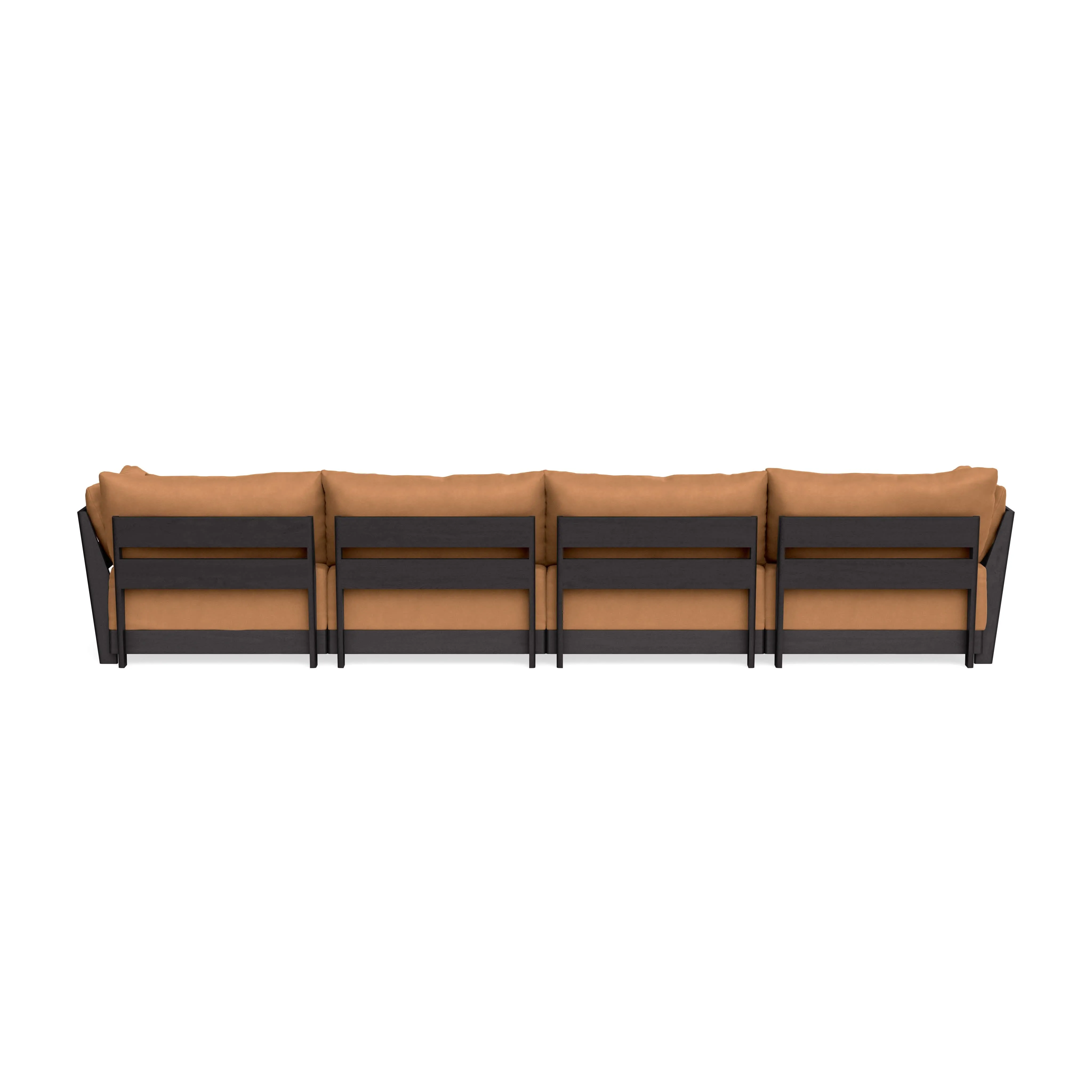 Modular Bondi Black 4-Seater U-Sectional in Cheddar | Classic Blend