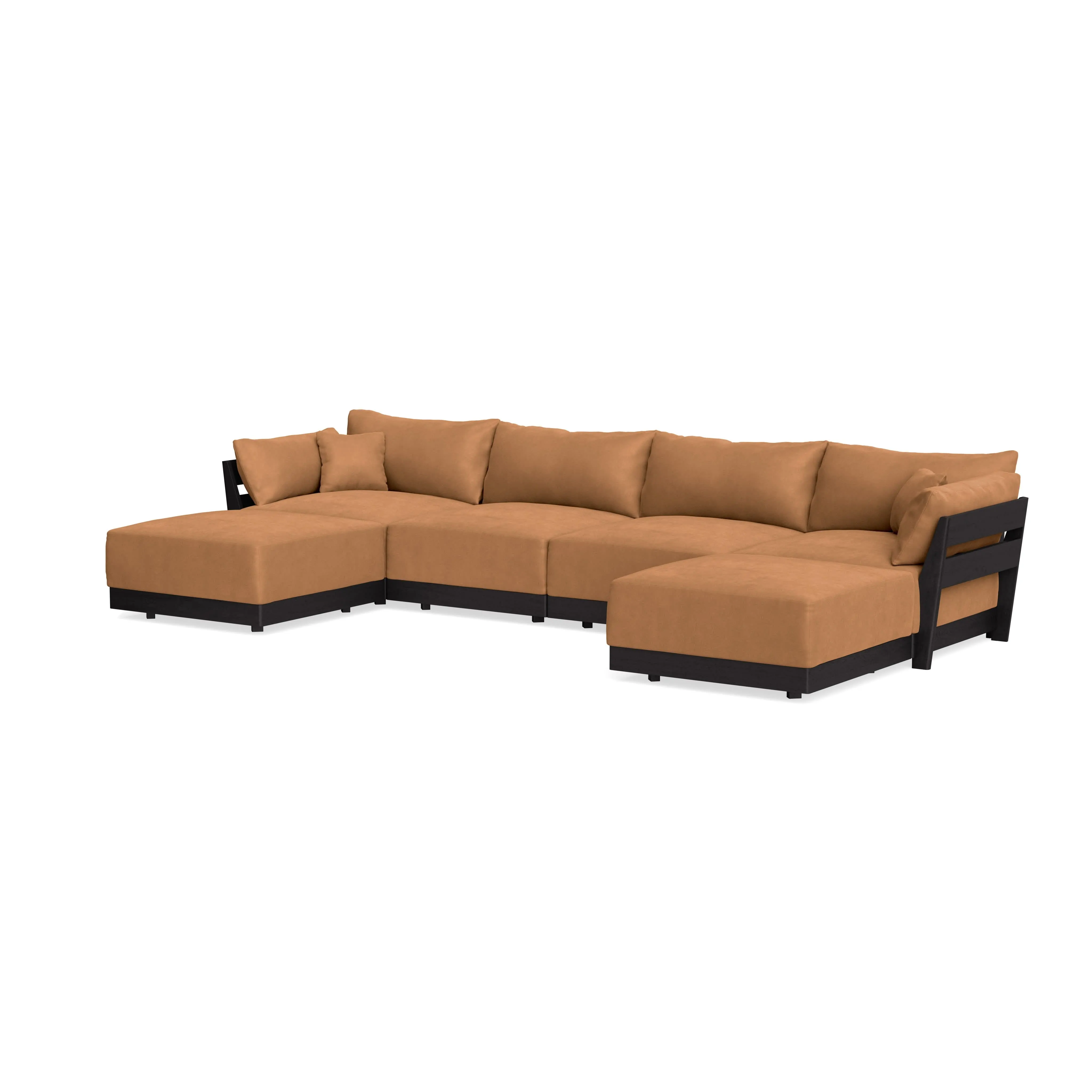 Modular Bondi Black 4-Seater U-Sectional in Cheddar | Classic Blend