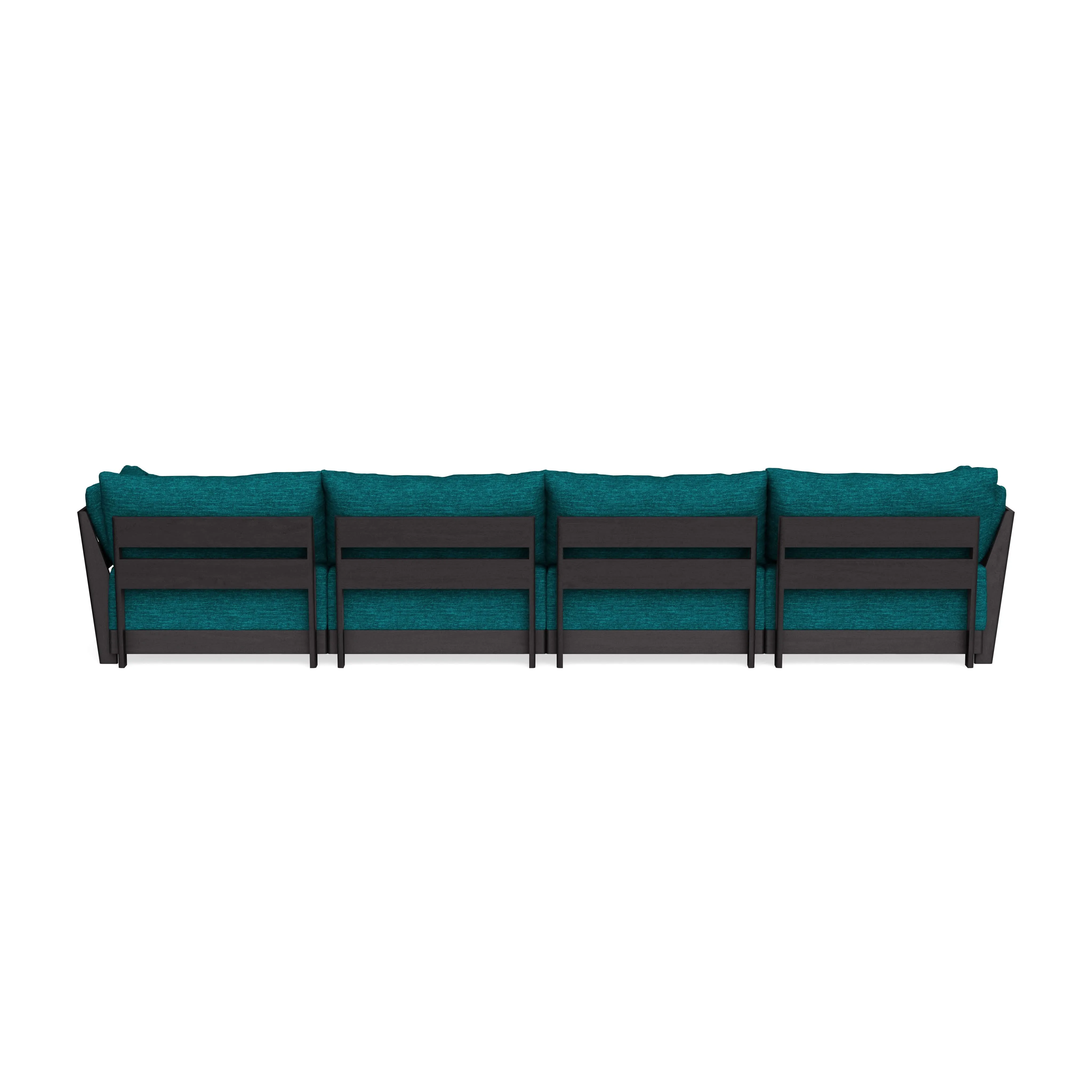 Modular Bondi Black 4-Seater U-Sectional in Marine Teal | Classic Blend