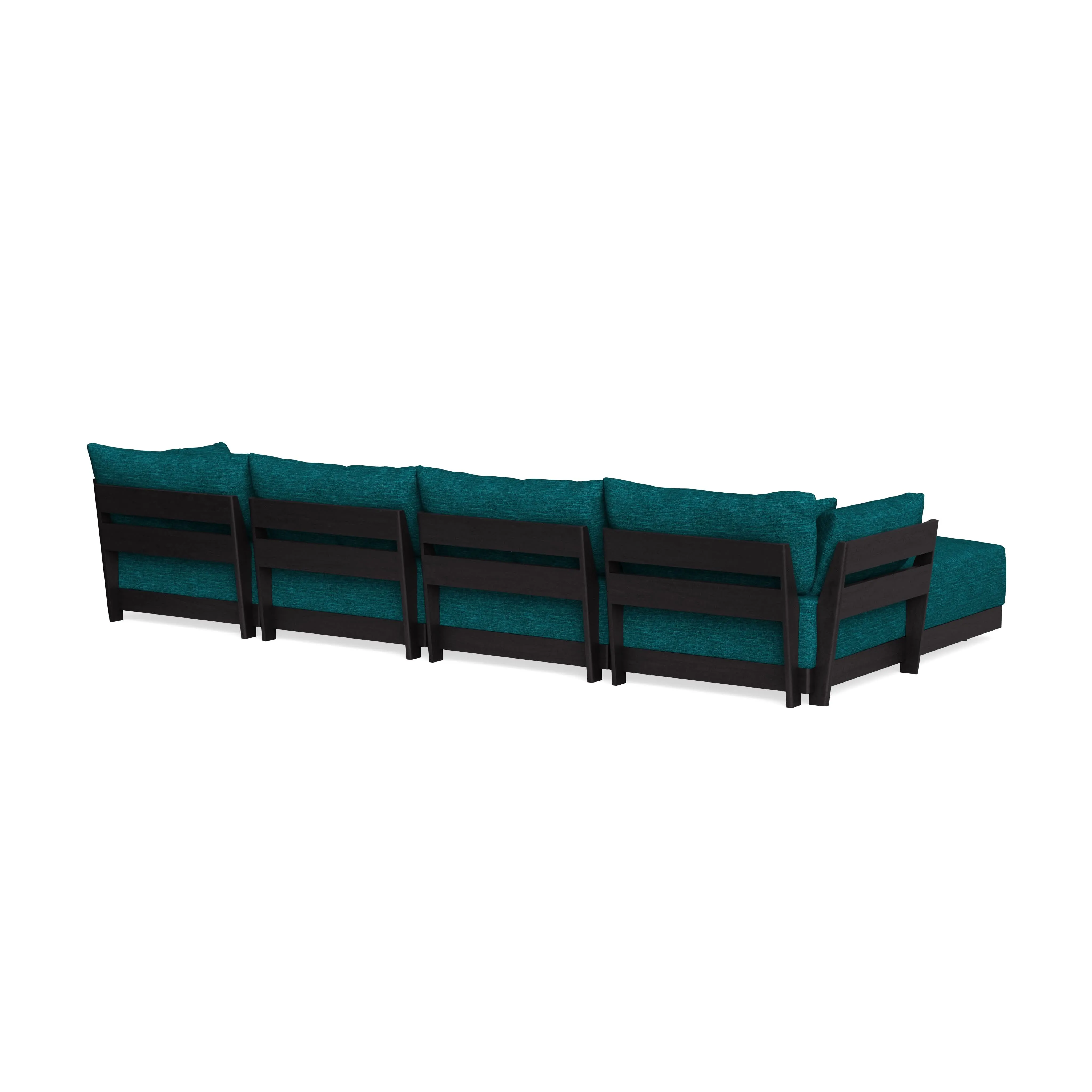 Modular Bondi Black 4-Seater U-Sectional in Marine Teal | Classic Blend