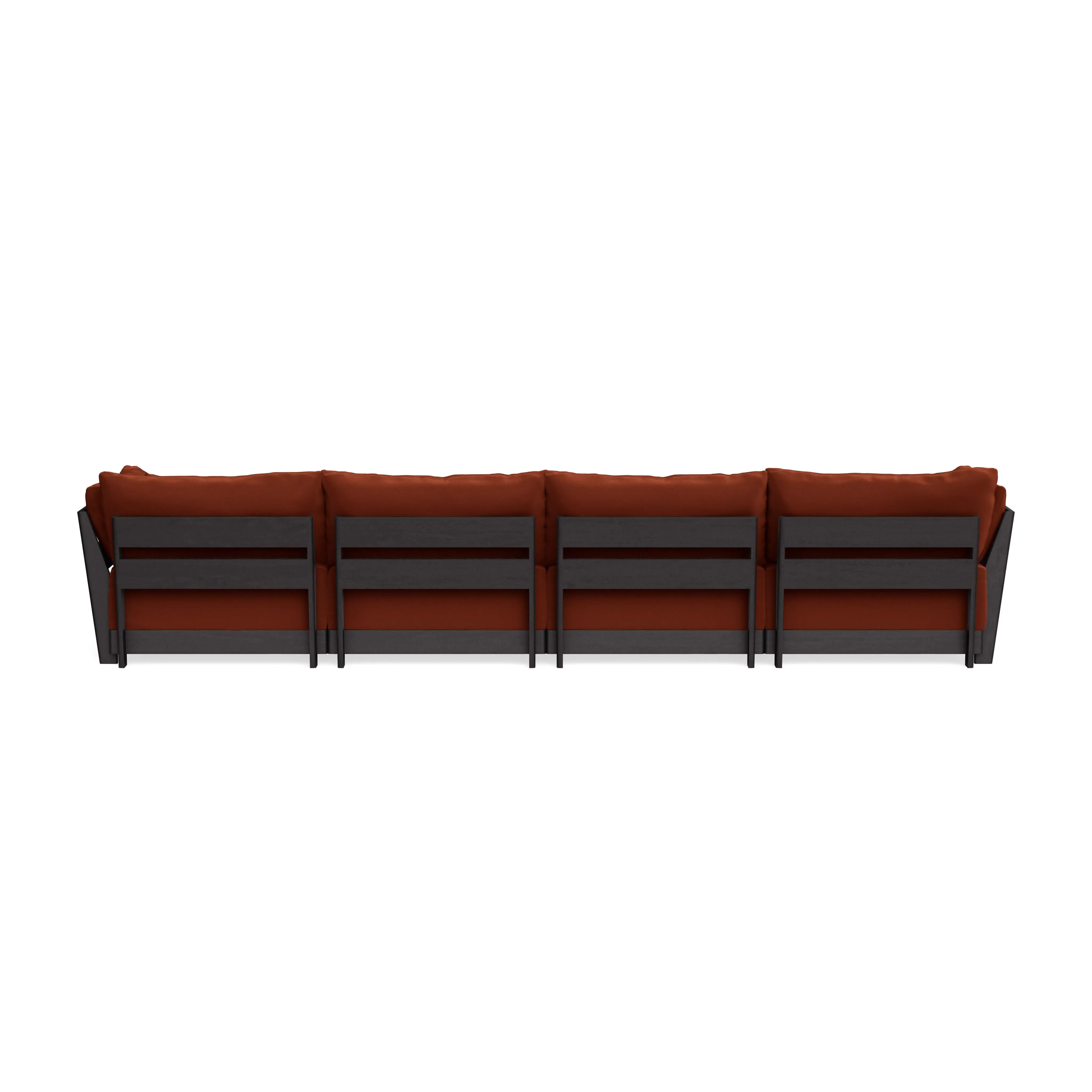 Modular Bondi Black 4-Seater U-Sectional in Rust | Classic Blend