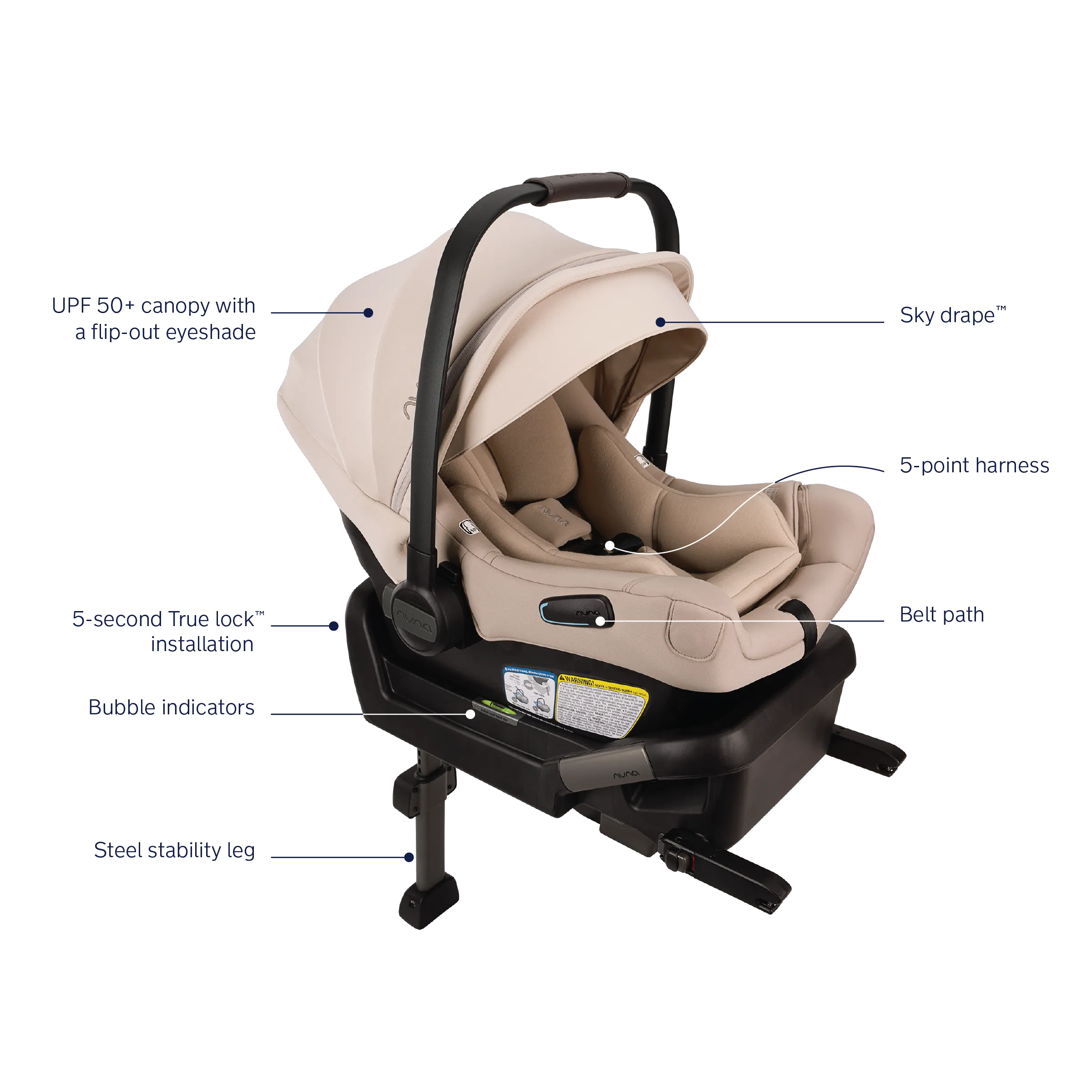 Nuna - Pipa Aire Infant Car Seat   Pipa Base - Biscotti