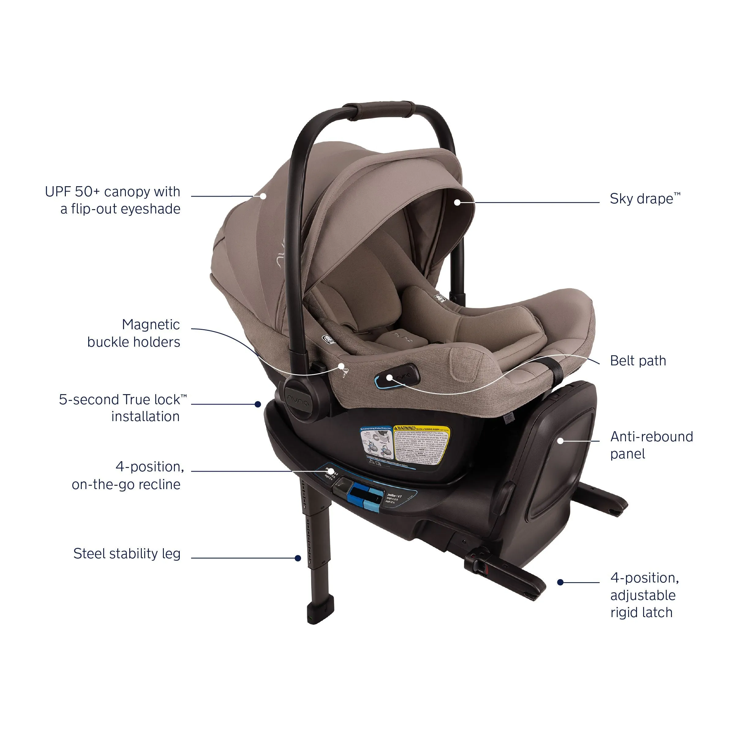 Nuna - Pipa Aire RX Infant Car Seat   Pipa RELX Base - Cedar