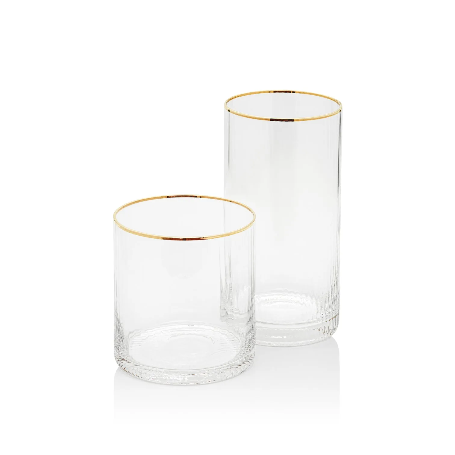 Optic Highball Glass with Gold Rim