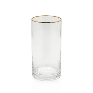 Optic Highball Glass with Gold Rim