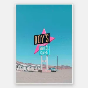 Retro Motel Roadside Unframed Art Print