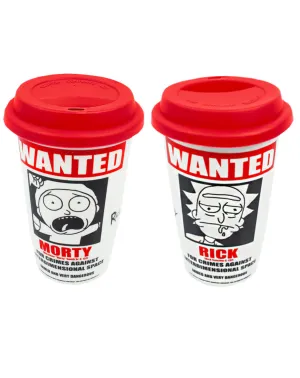 Rick And Morty Wanted Poster White Travel Mug 12oz/340ml