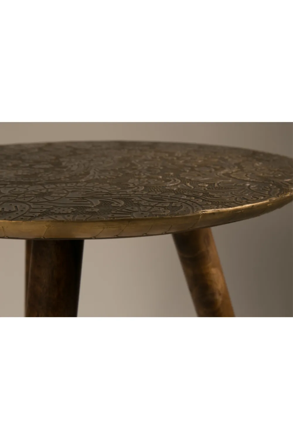 Round Brass End Table | Dutchbone Bast