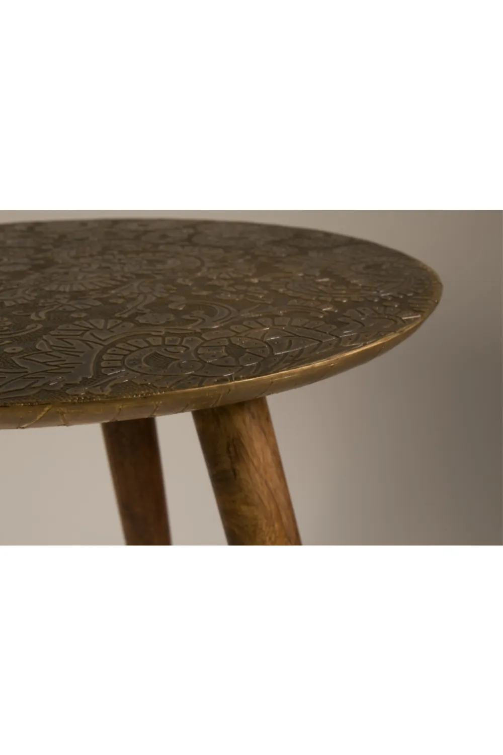 Round Brass End Table | Dutchbone Bast