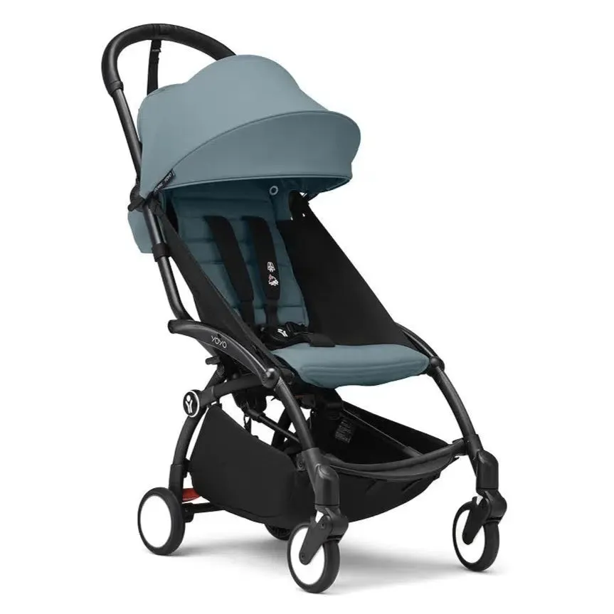 Stokke - YOYO 3 Stroller 6  - Black Frame   Aqua