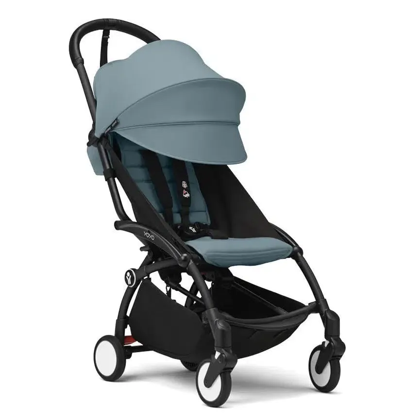 Stokke - YOYO 3 Stroller 6  - Black Frame   Aqua