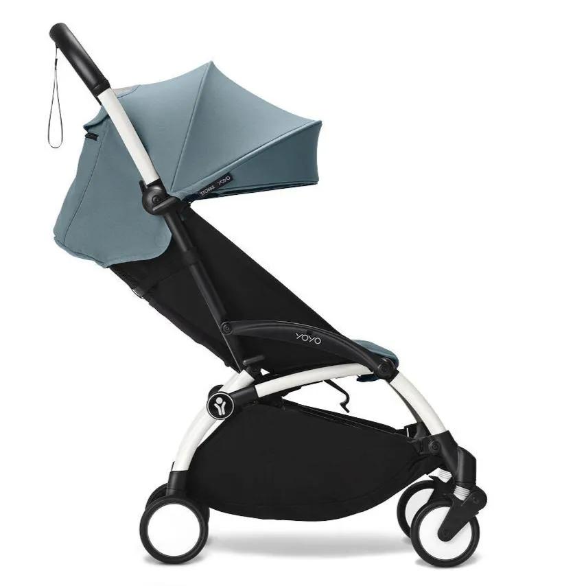 Stokke - YOYO 3 Stroller 6  - White Frame   Aqua